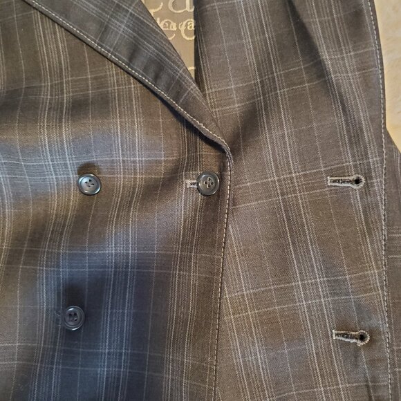 Y2K Mecca Charcoal Plaid Vest Made in Italy 42R-36N Hip Hop Streetwear - Picture 10 of 14